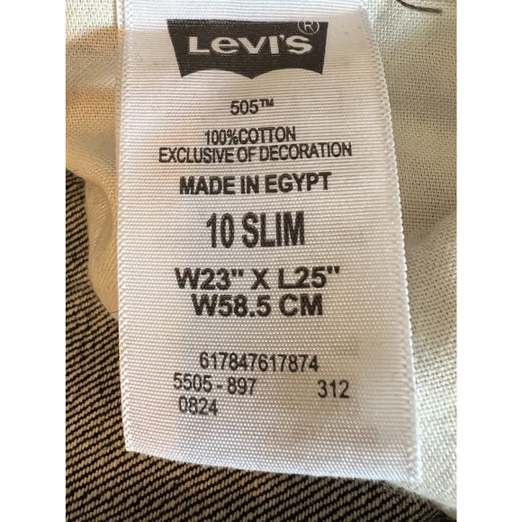 Levis 505 Jeans Boys Size 10 Slim Black Straight Leg Pockets Zip Close NWT - Picture 2 of 11